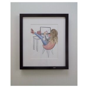 Chic iMac Computer Girl Sitting At Desk